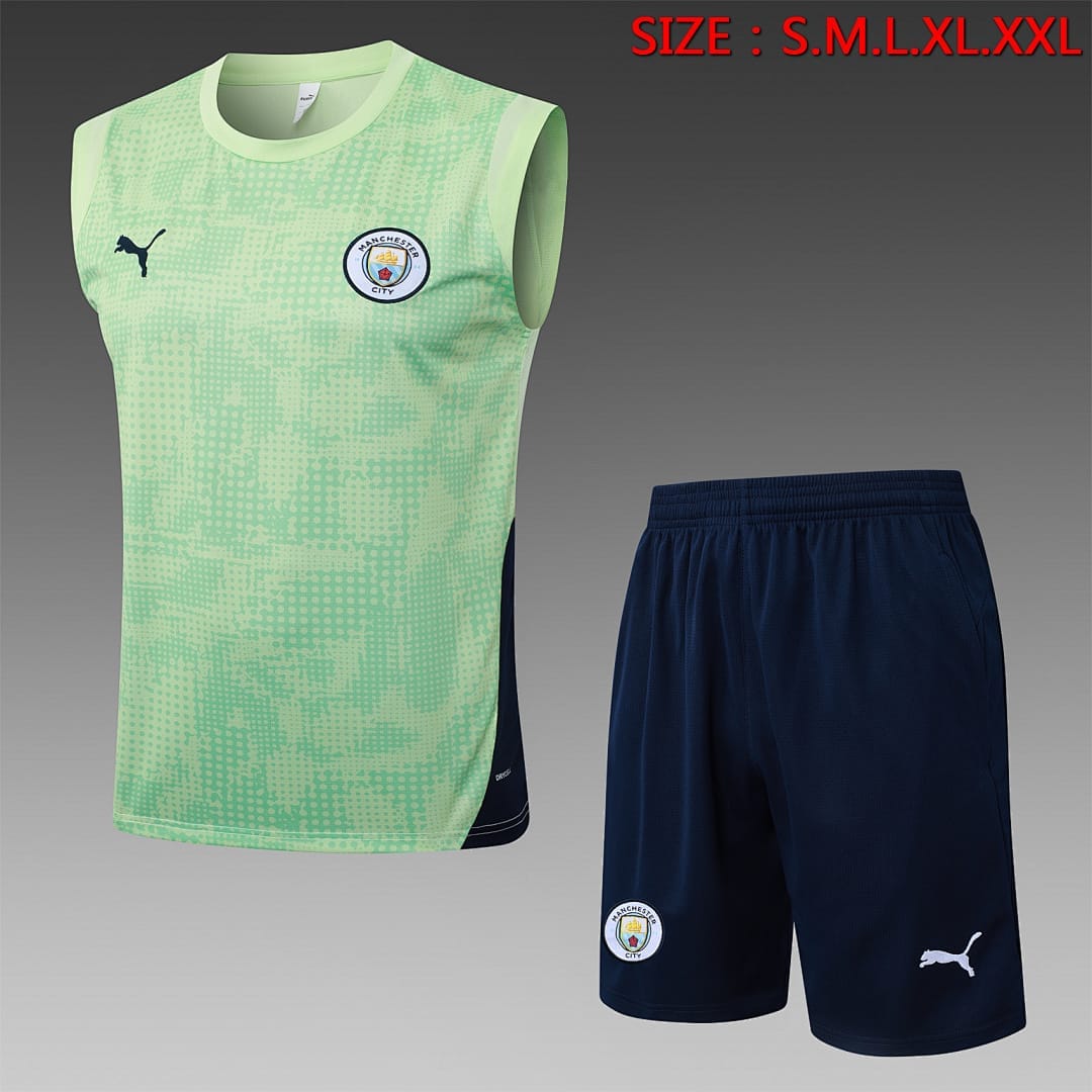 Manchester City 25/26 Chaleco · Verde Claro