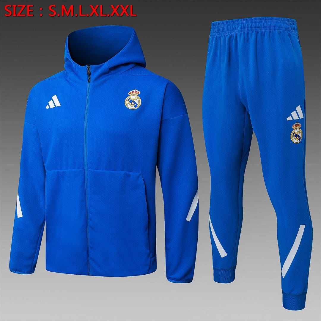 Real Madrid 25/26 Chaqueta con Capucha · Celeste